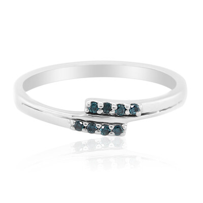 Bague en argent et Diamant bleu I3