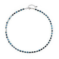 Collier en argent et Hématite bleu royal