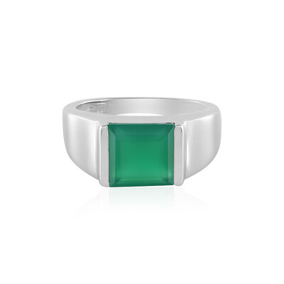 Bague en argent et Onyx vert