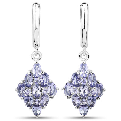 Boucles d'oreilles en argent et Tanzanite