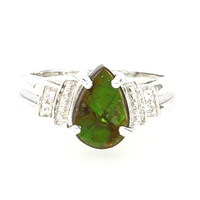 Bague en argent et Ammolite