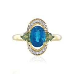 Bague en argent et Apatite bleu néon