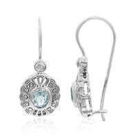 Boucles d'oreilles en argent et Topaze bleu ciel