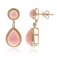 Boucles d'oreilles en or et Opale rose (CIRARI)