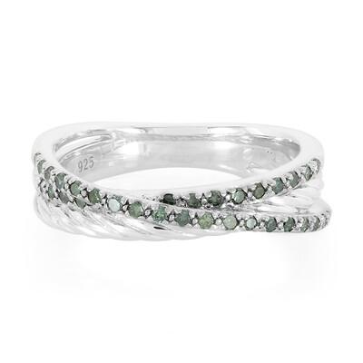 Bague en argent et Diamant vert