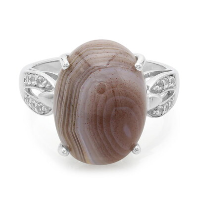 Bague en argent et Agate du Botswana