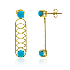 Boucles d'oreilles en or et Turquoise Sleeping Beauty (Ornaments by de Melo)