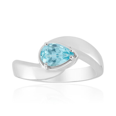 Bague en argent et Apatite bleue (Pallanova)