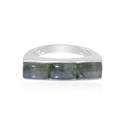 Bague en argent et Labradorite bleue de Maniry (KM by Juwelo)