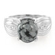 Bague pour homme en argent et Obsidienne Flocon-de-Neige