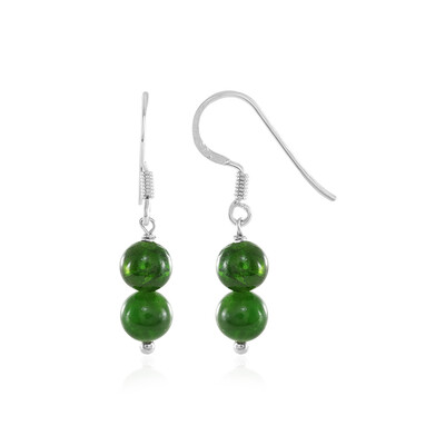 Boucles d'oreilles en argent et Diopside de Russie