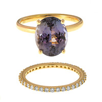 Bague en or et Tanzanite non chauffée