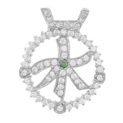 Pendentif en argent et Diamant vert forêt