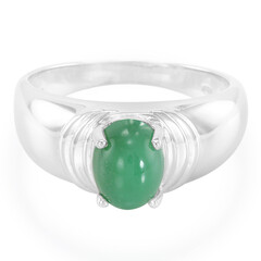 Bague pour homme en argent et Chrysoprase impériale