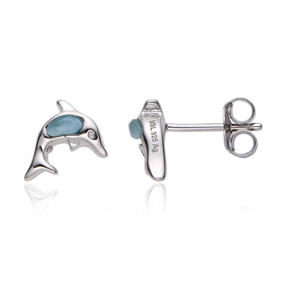 Boucles d'oreilles en argent et Larimar