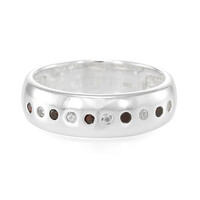 Bague pour homme en argent et Grenat du Mozambique