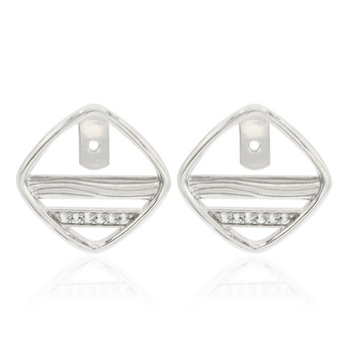 Boucles d'oreilles en argent et Topaze blanche (MONOSONO COLLECTION)