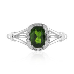 Bague en argent et Diopside de Russie