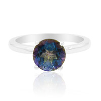 Bague en argent et Quartz mystique bleu