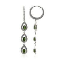 Boucles d'oreilles en argent et Diopside de Russie