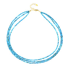 Collier en argent et Apatite bleu néon