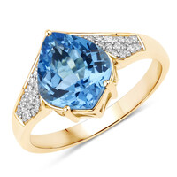 Bague en or et Topaze bleu Suisse (SUHANA)