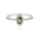 Bague en argent et Zircon de Ceylan vert