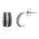 Boucles d'oreilles en argent et Spinelle noir