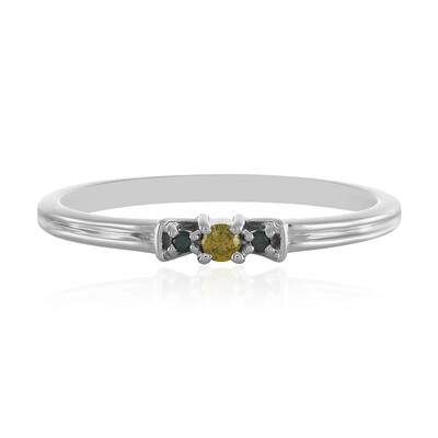 Bague en argent et Diamant jaune I3