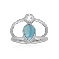 Bague en argent et Larimar (Bali Barong)