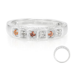 Bague pour homme en argent et Saphir orange