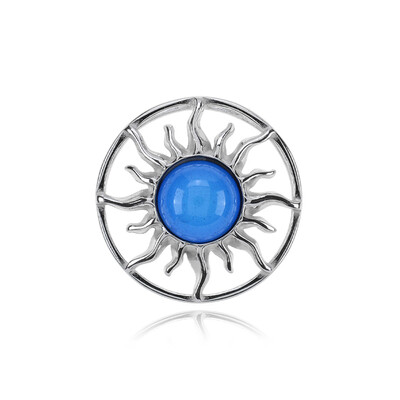 Pendentif en argent et Ambre bleue de Colombie (dagen)