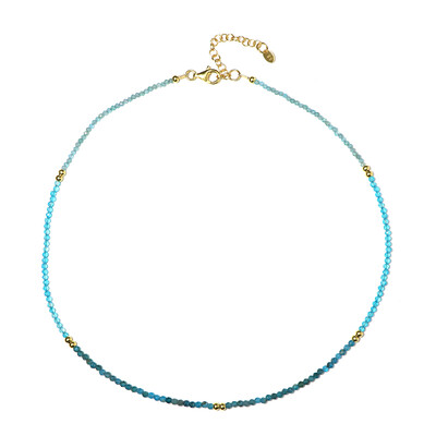 Collier en argent et Apatite bleu néon