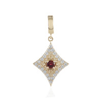 Pendentif en or et Spinelle rouge noble