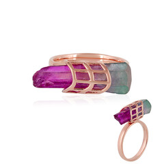 Bague en argent et Quartz multicolore