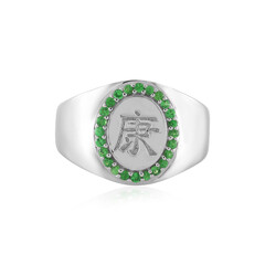 Bague en argent et Grenat Tsavorite du Kenya