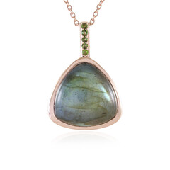 Collier en argent et Labradorite verte de Maniry (KM by Juwelo)