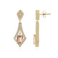 Boucles d'oreilles en or et Morganite pêche AAA (de Melo)