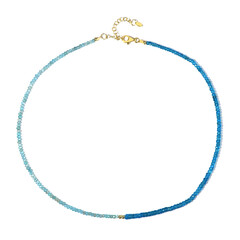 Collier en argent et Apatite bleu néon