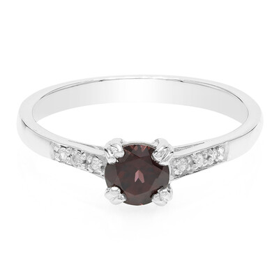 Bague en argent et Zircon rouge