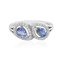 Bague en argent et Saphir bleu de Ceylan non chauffé