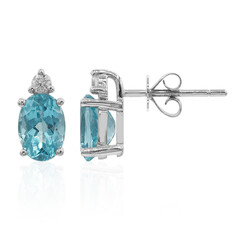 Boucles d'oreilles en or et Apatite bleue