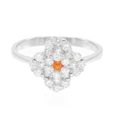 Bague en argent et Saphir orange