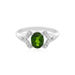 Bague en argent et Diopside de Russie