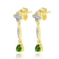 Boucles d'oreilles en argent et Diopside de Russie