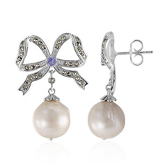 Boucles d'oreilles en argent et Perle de culture d'eau douce (Annette classic)