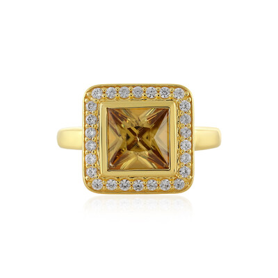 Bague en argent et Zircon jaune