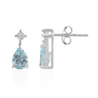 Boucles d'oreilles en argent et Topaze bleu ciel