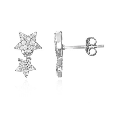 Boucles d'oreilles en argent et Topaze blanche