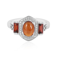 Bague en argent et Grenat Hessonite